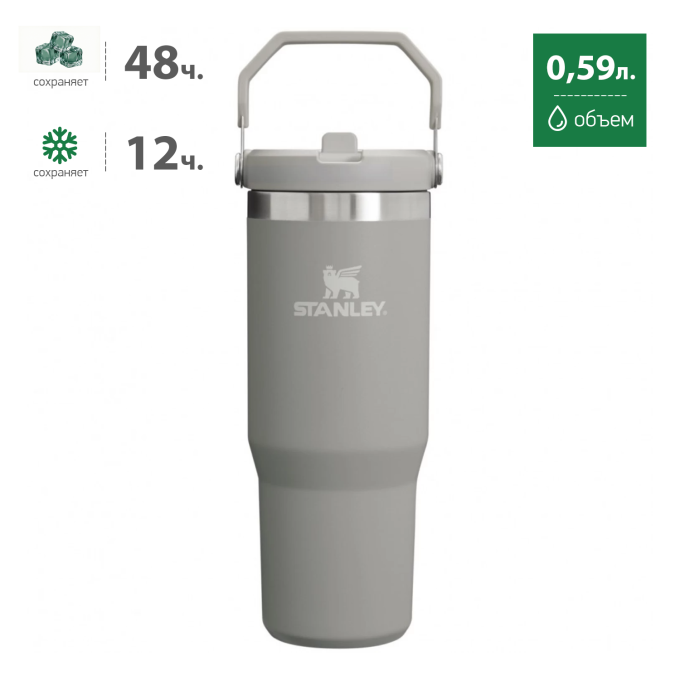 Термокружка Stanley IceFlow 2.0 0,59 л, пепельно-серая (10-13318-003)